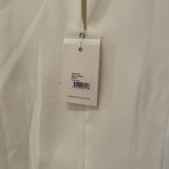 By Malina Bridal Justine top, XL Ivory, bridal crop top, twist top - Picture 6 of 7